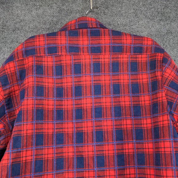 Outdoor Exchange Men's Flannel Shirt Jacket Shacket Multi Large Plaid Vintage - Picture 10 of 16